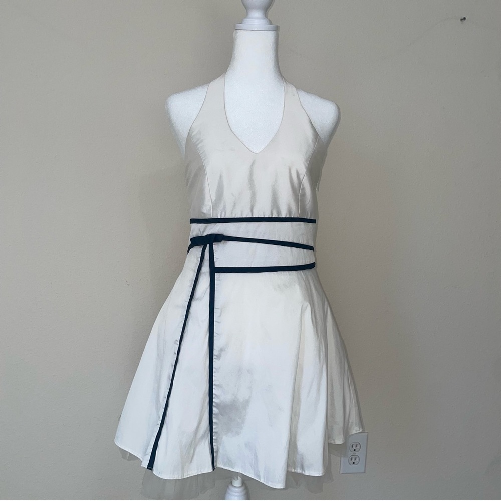 Vintage formal white halter dress